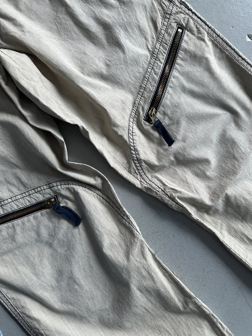 ARMANI JEANS - 1990s CONTRAST STITCHING REGULAR FIT TROUSERS