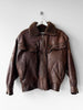 GIANNI VERSACE - 1980s LEATHER AVIATOR BOMBER JACKET WITH SHEARLING COLLAR