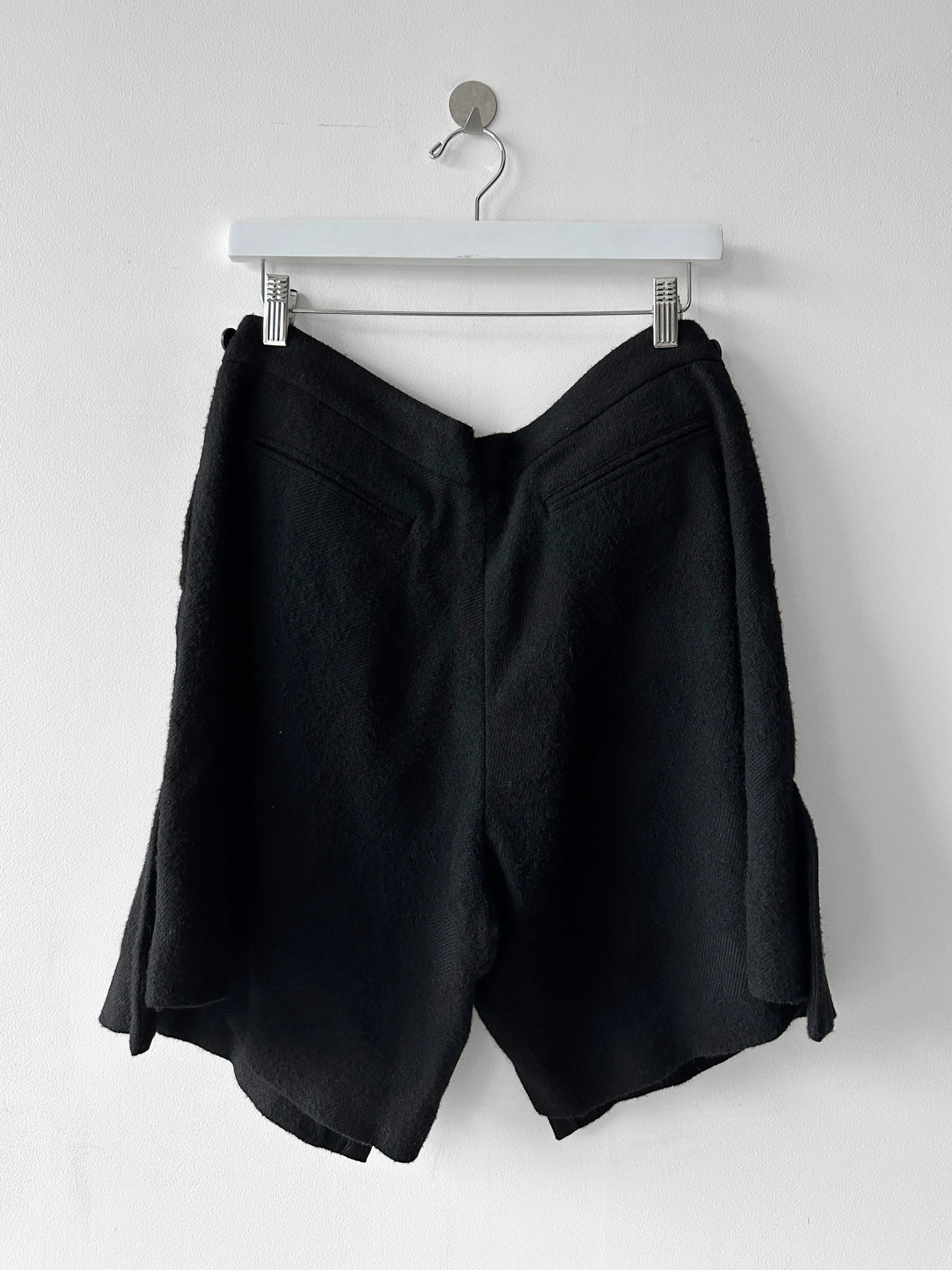 YOHJI YAMAMOTO REGULATION - mid 2010s ASYMMETRIC WOOL SHORTS