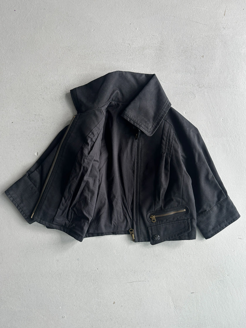 ARMANI EXCHANGE - 2000s CROP FIT JACKET WITH WIDE COLLAR