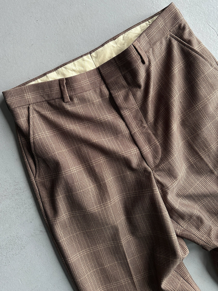 1990s CHECK STRAIGHT FIT TAILORED TROUSERS