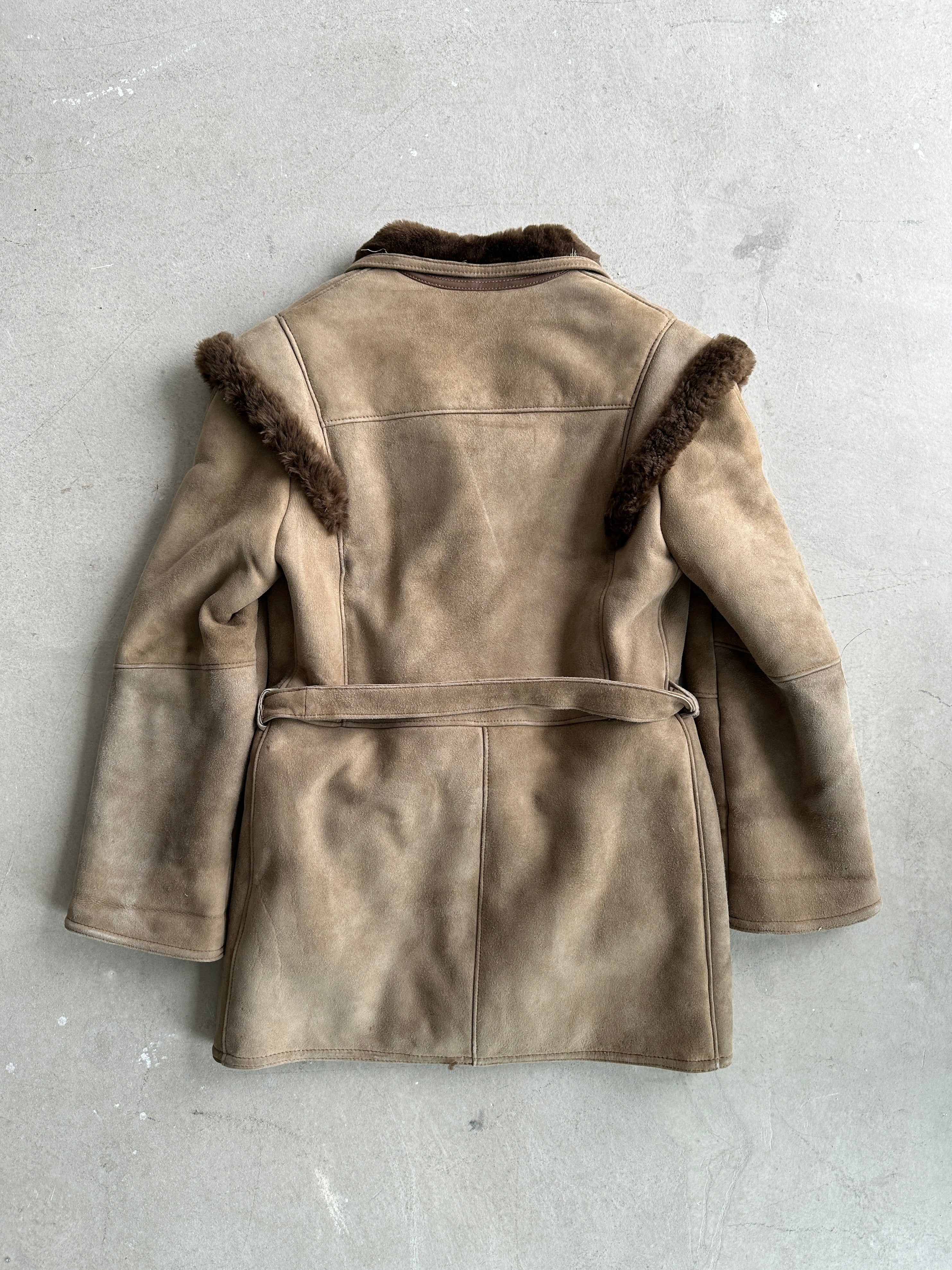 SHEARLING JACKET WITH BELT