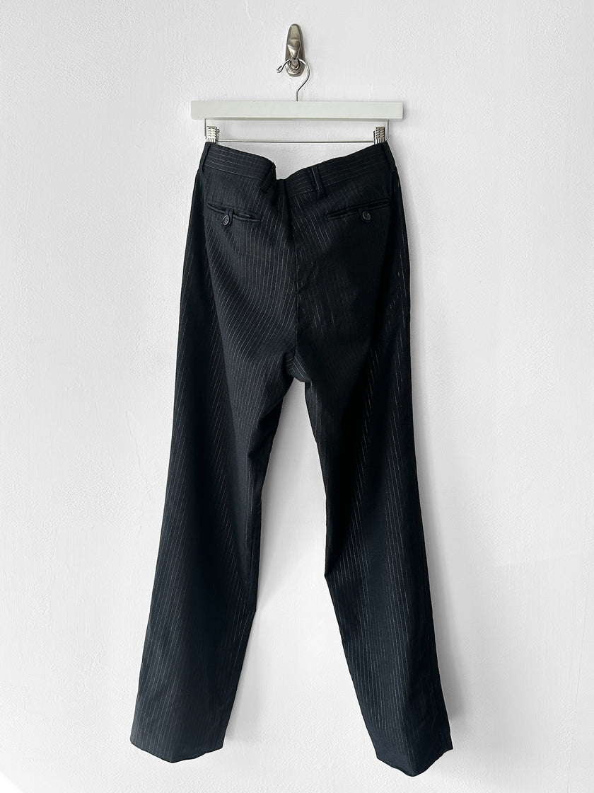 HELMUT LANG - late 1990s PINSTRIPED STRAIGHT LEG TROUSERS