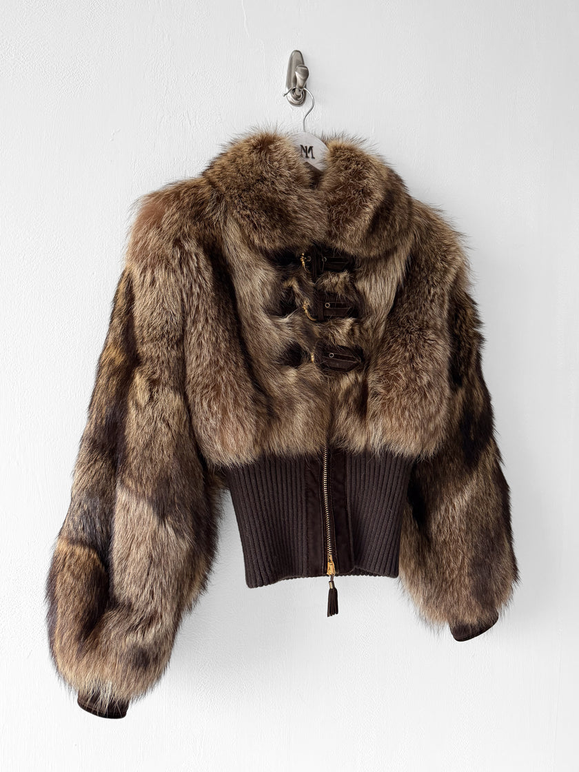 EMANUEL UNGARO by PETER DUNDAS  - F/W 2006 MARMOT FUR JACKET WITH CASHMERE RIBBED KNIT WAISTBAND