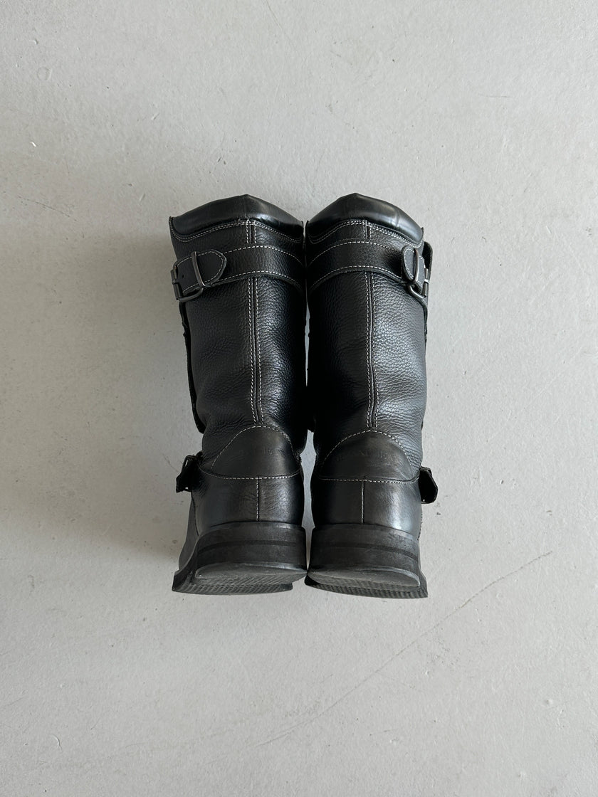 ARMANI JEANS - 2000s BIKER LEATHER BOOTS