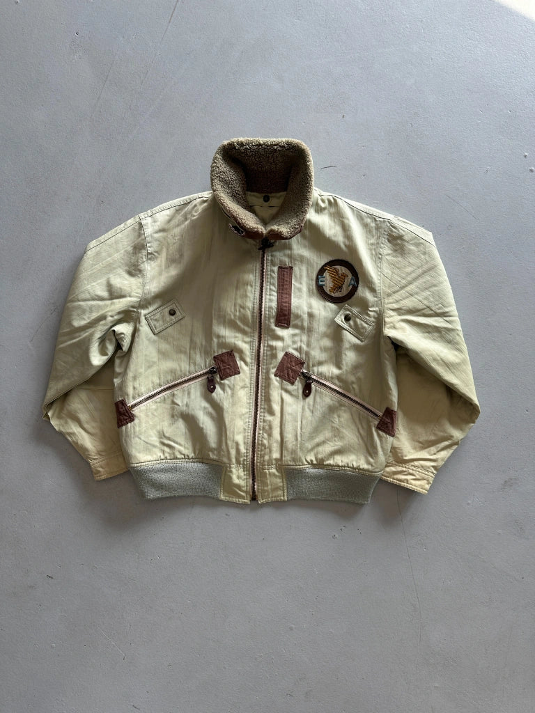 EMPORIO ARMANI F/W 1988-1989 SHEARLING COLLAR AVIATOR BOMBER JACKET