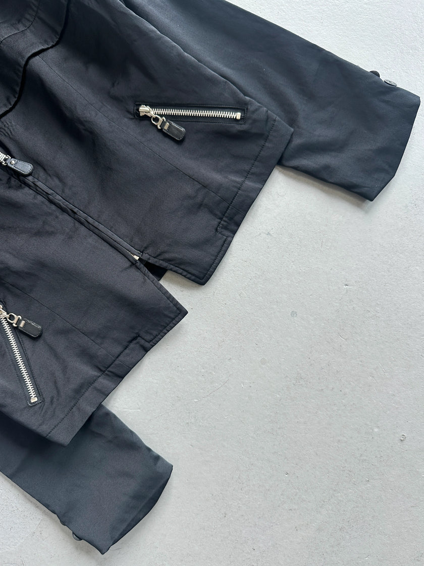 JANNE FAURE - 1990s CROP FIT JACKET WITH WOOL COLLAR