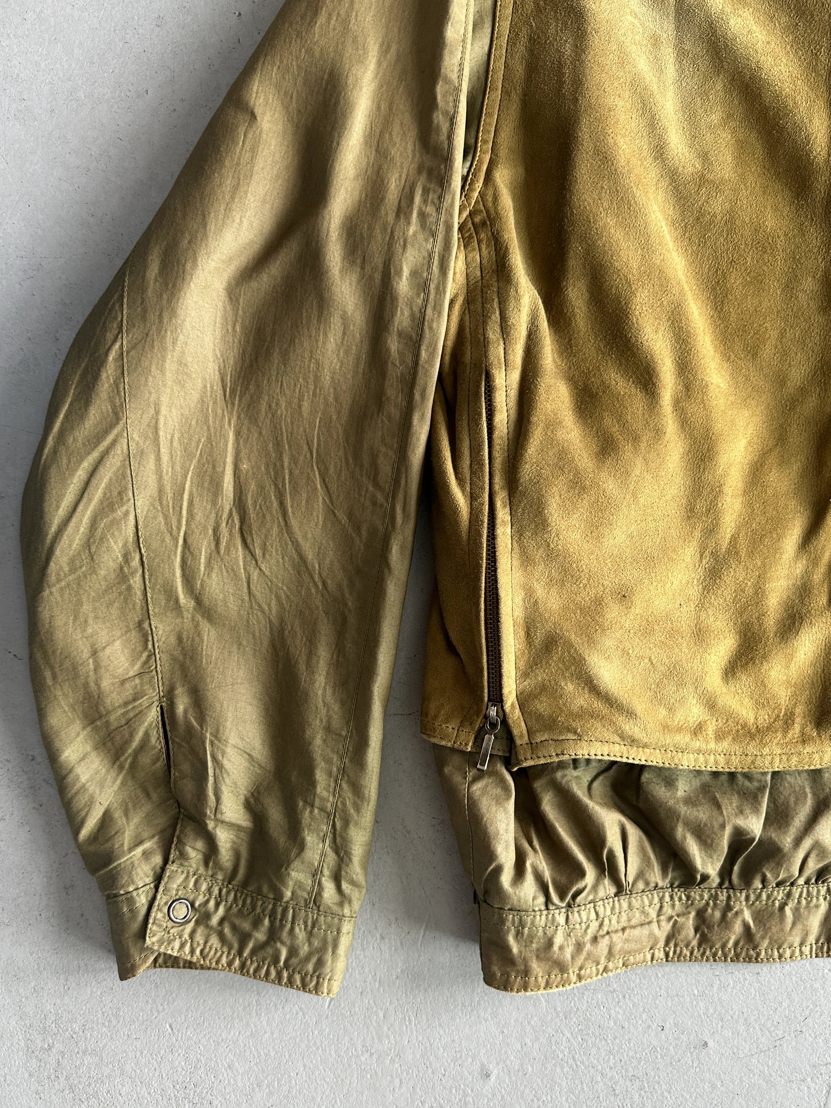 1980s PANELED SUEDE BOMBER JACKET