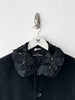 COMME DES GARÇONS - F/W 1991 VELVET BLAZER WITH FLORAL APPLIQUÉ COLLAR
