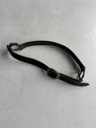 GIANFRANCO FERRÉ - 1990s LEATHER BELT WITH GEOMETRIC METAL CONNECTORS