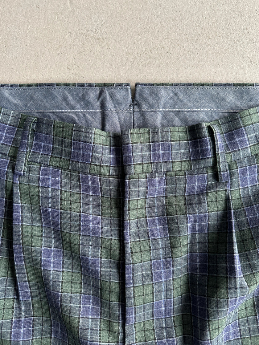 JUNYA WATANABE COMME DES GARÇONS - S/S 2014 FRONT PLEATS CHECKED BERMUDA SHORTS