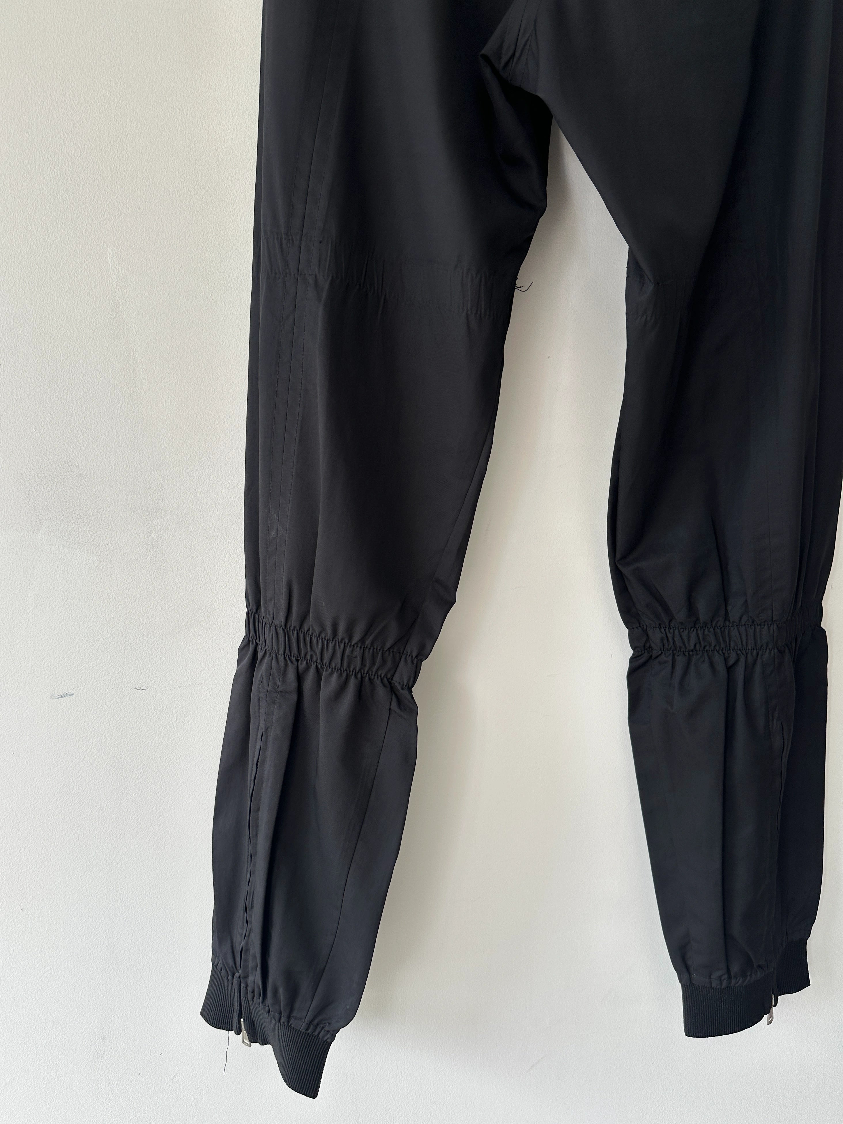 DSQUARED2 - late 1990s COATED TROUSERS WITH GATHERED DETAILS