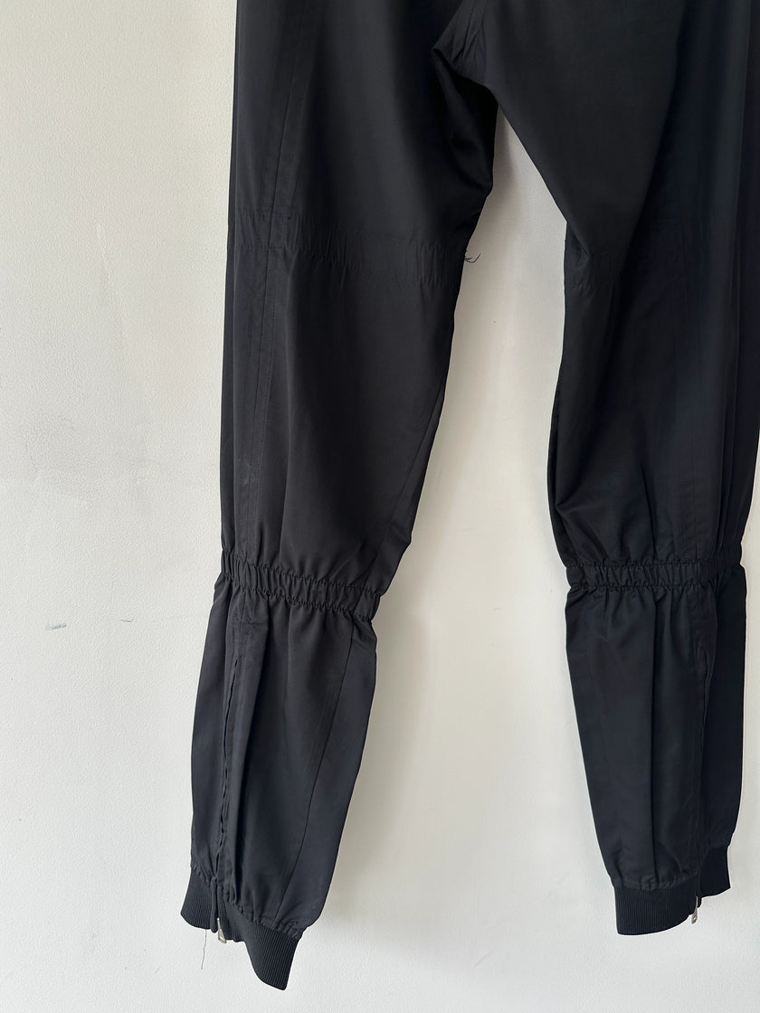 DSQUARED2 - late 1990s COATED TROUSERS WITH GATHERED DETAILS