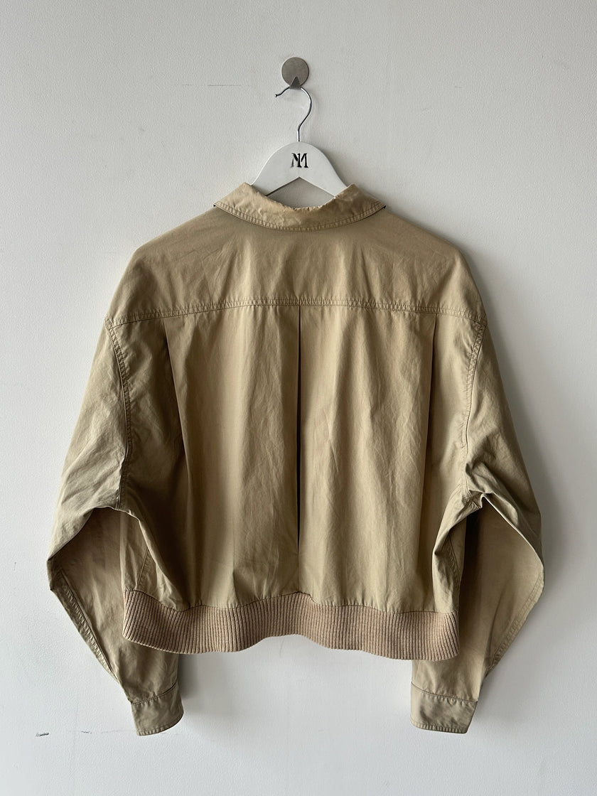VALENTINO - 1980s CROP FIT LIGHT BOMBER JACKET