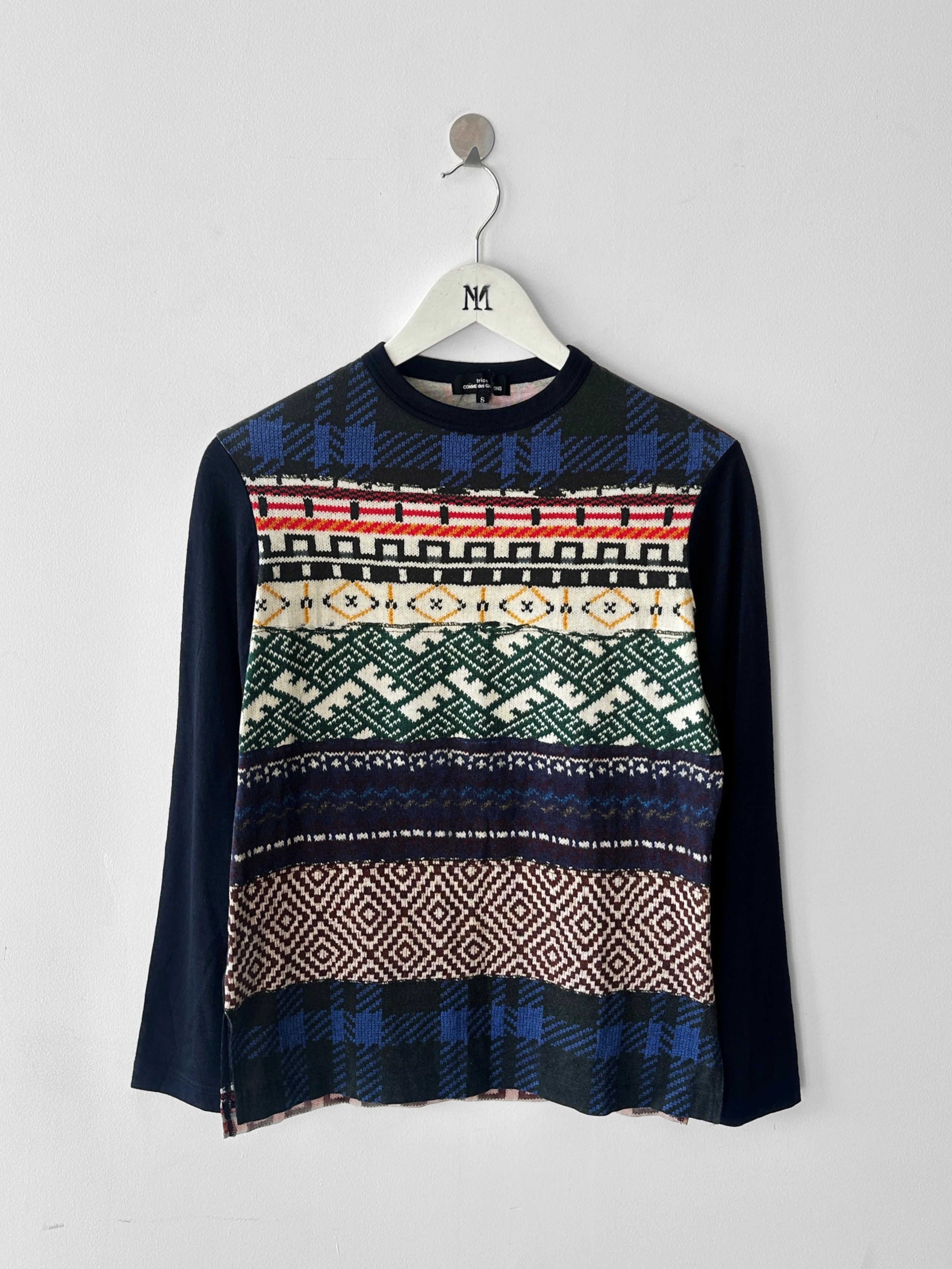 COMME DES GARÇONS - A/W 2017 LONG SLEEVE TOP WITH SHEER PANEL AT BACK HEM