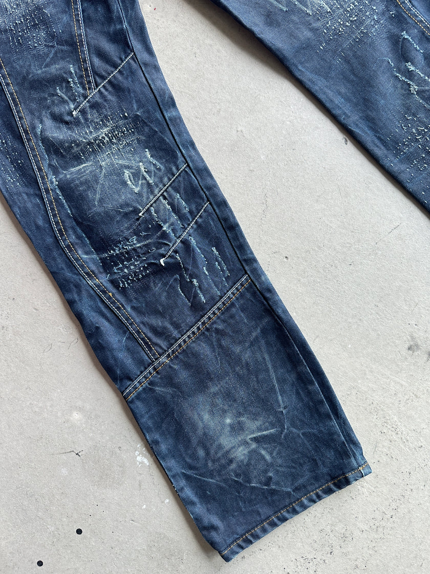 2000s MULTI CLOSURE LAYERED FRONT JEANS