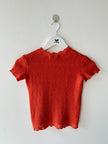 EMPORIO ARMANI - late 1980s PLEATED TEXTURE CROP FIT TOP