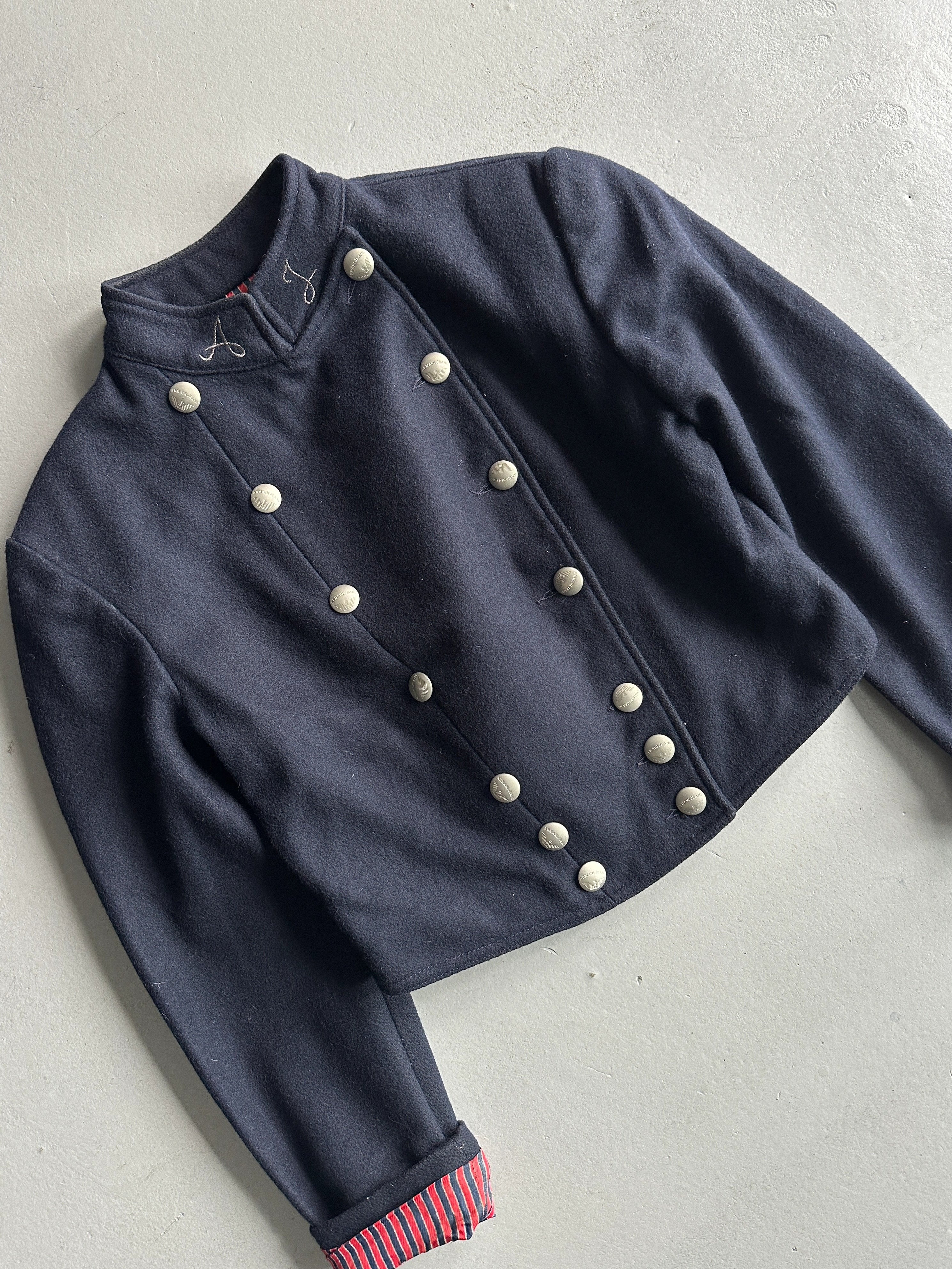 ARMANI JEANS - 1980s CROP FIT MAJORETTE WOOL JACKET