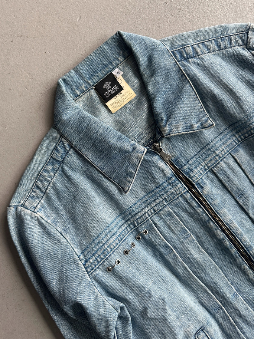 VERSACE JEANS COUTURE - 2000s CROP FIT DENIM JACKET