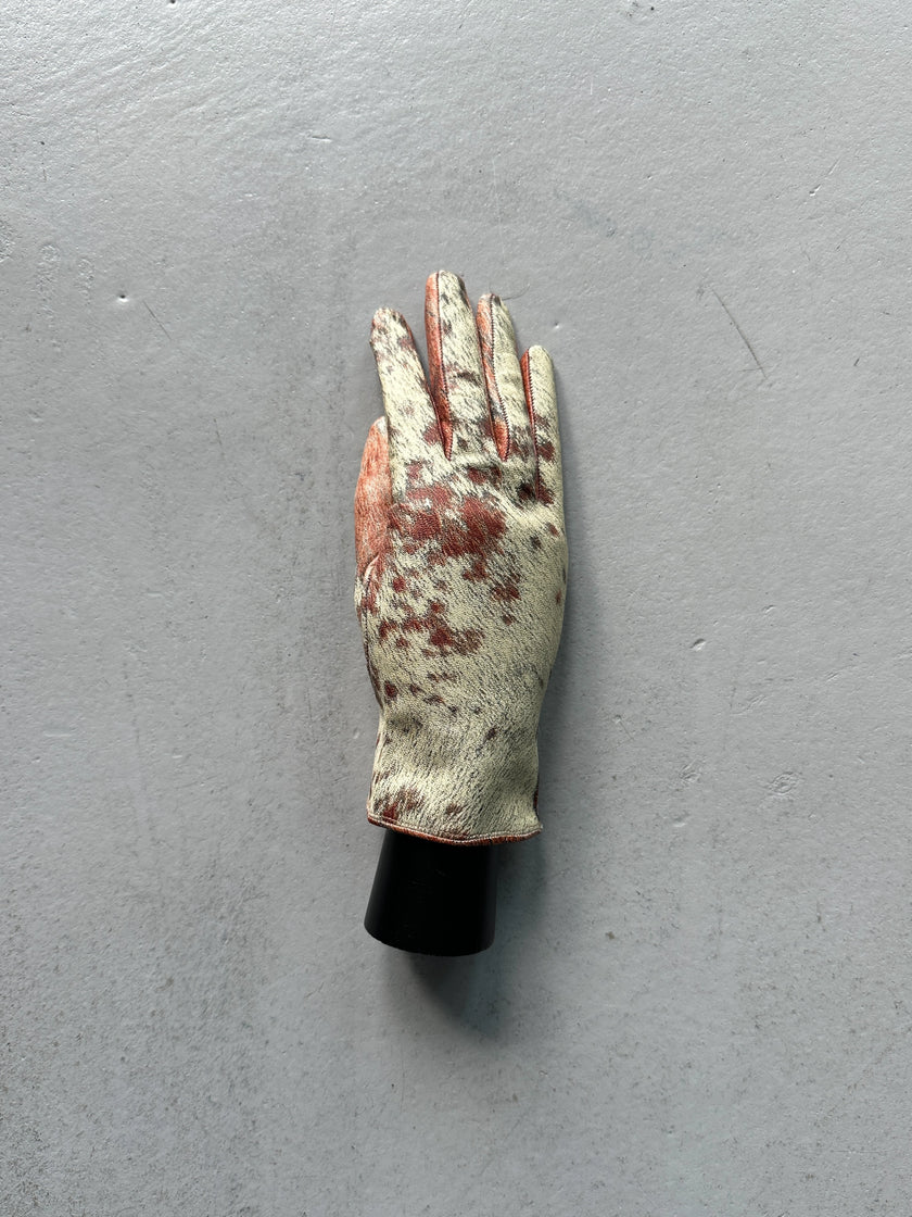 ROBERTO CAVALLI - 1990s ANIMALIER LEATHER GLOVES