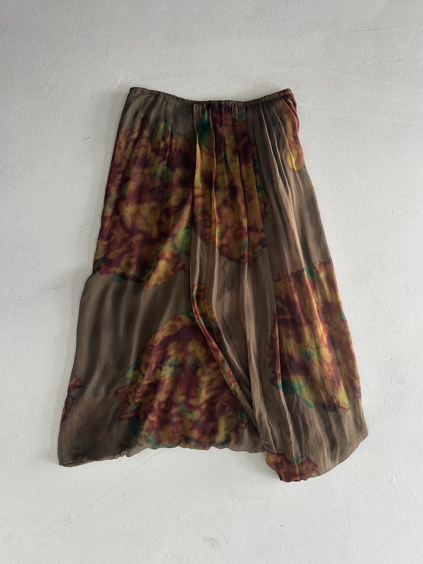 DRIES VAN NOTEN - 2000s PLEATED SILK SKIRT