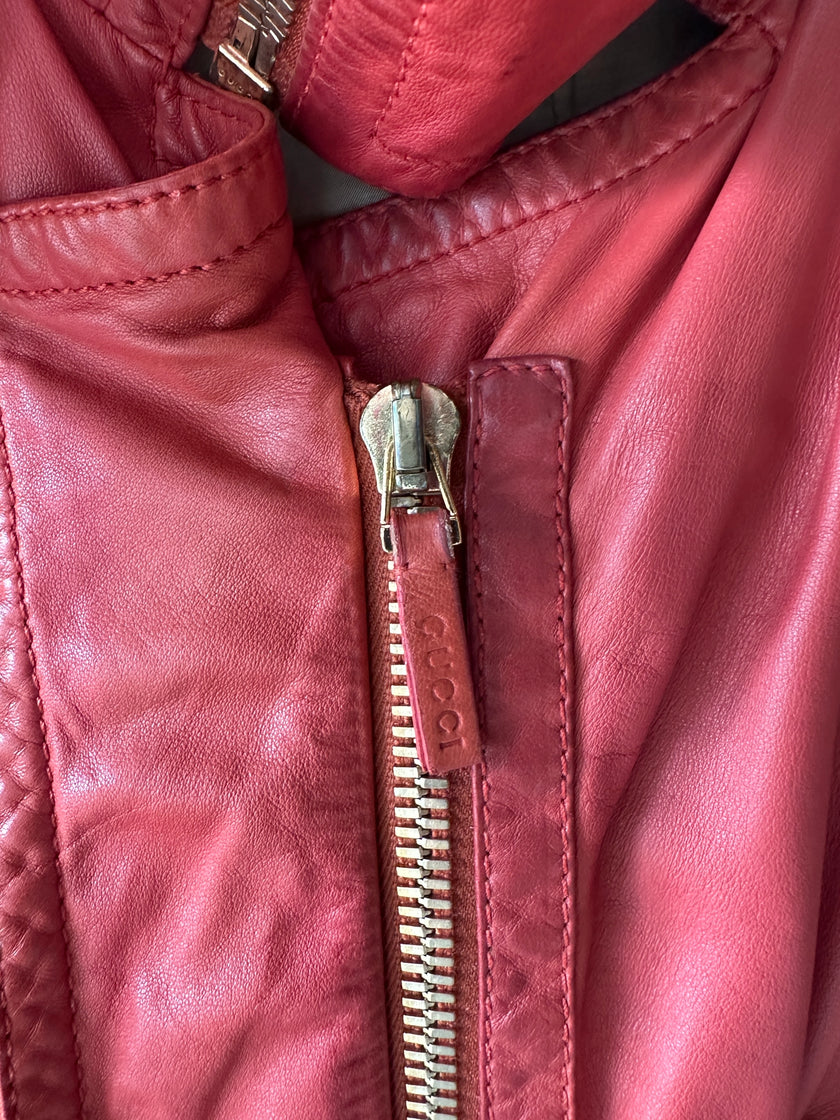 GUCCI - S/S 2009 ROLLED UP SLEEVE SOFT LEATHER BIKER JACKET