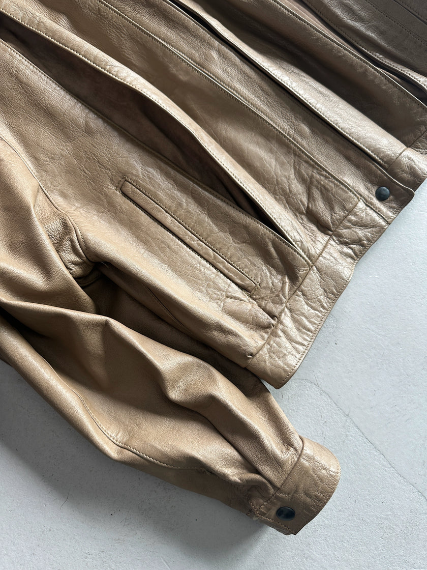 1980s BOXY FIT LEATHER PANELED JACKET