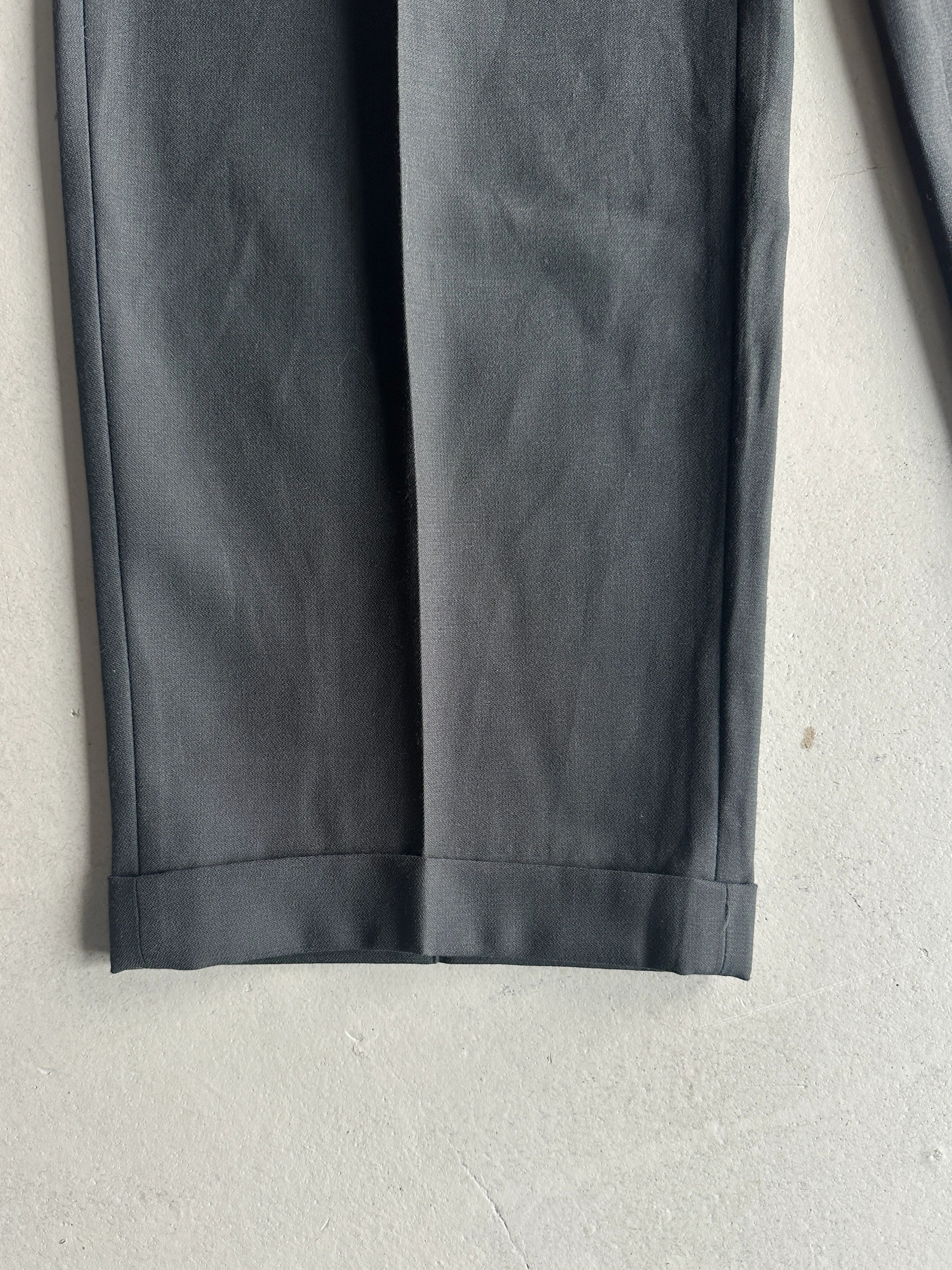 1990s FRONT PLEATS TAILORED TROUSERS WITH TURN UP HEMS