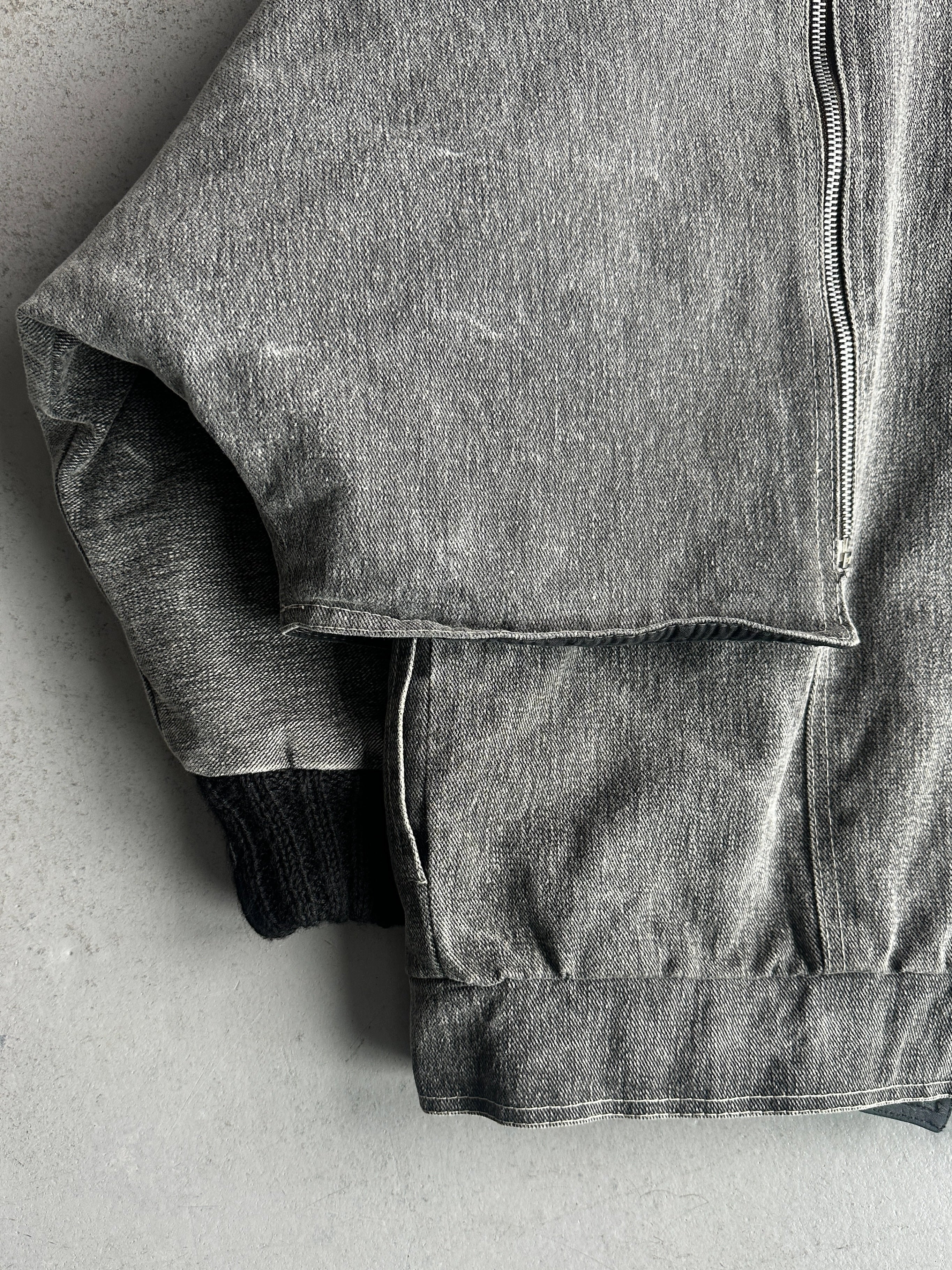 ITALIAN LABEL 1980s 2 IN 1 BOXY FIT DENIM BOMBER JACKET GILET