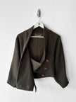 ISSEY MIYAKE - F/W 1989 CROP FIT SCULPTURAL JACKET WITH DRAPED COLLAR