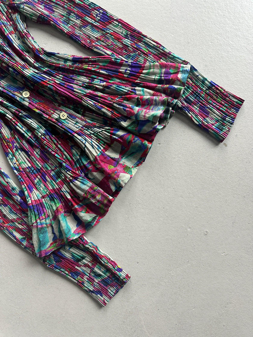 ISSEY MIYAKE FÈTE - S/S 2008 ABSTRACT PRINT BUTTONED BLOUSE