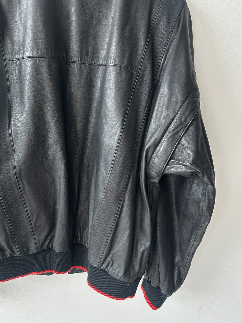 1990s 2 IN 1 BOXY FIT LEATHER JACKET GILET