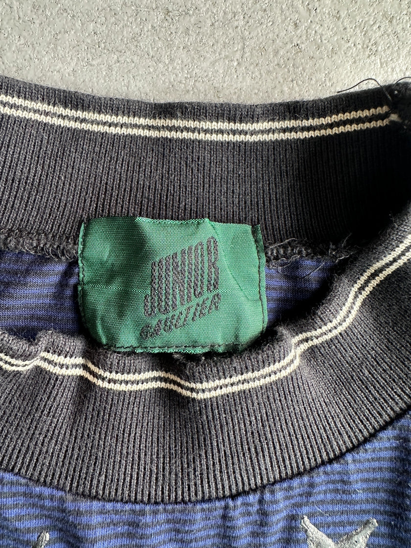 JEAN PAUL GAULTIER JUNIOR - S/S 1989 RIBBED NECK STRIPED T-SHIRT
