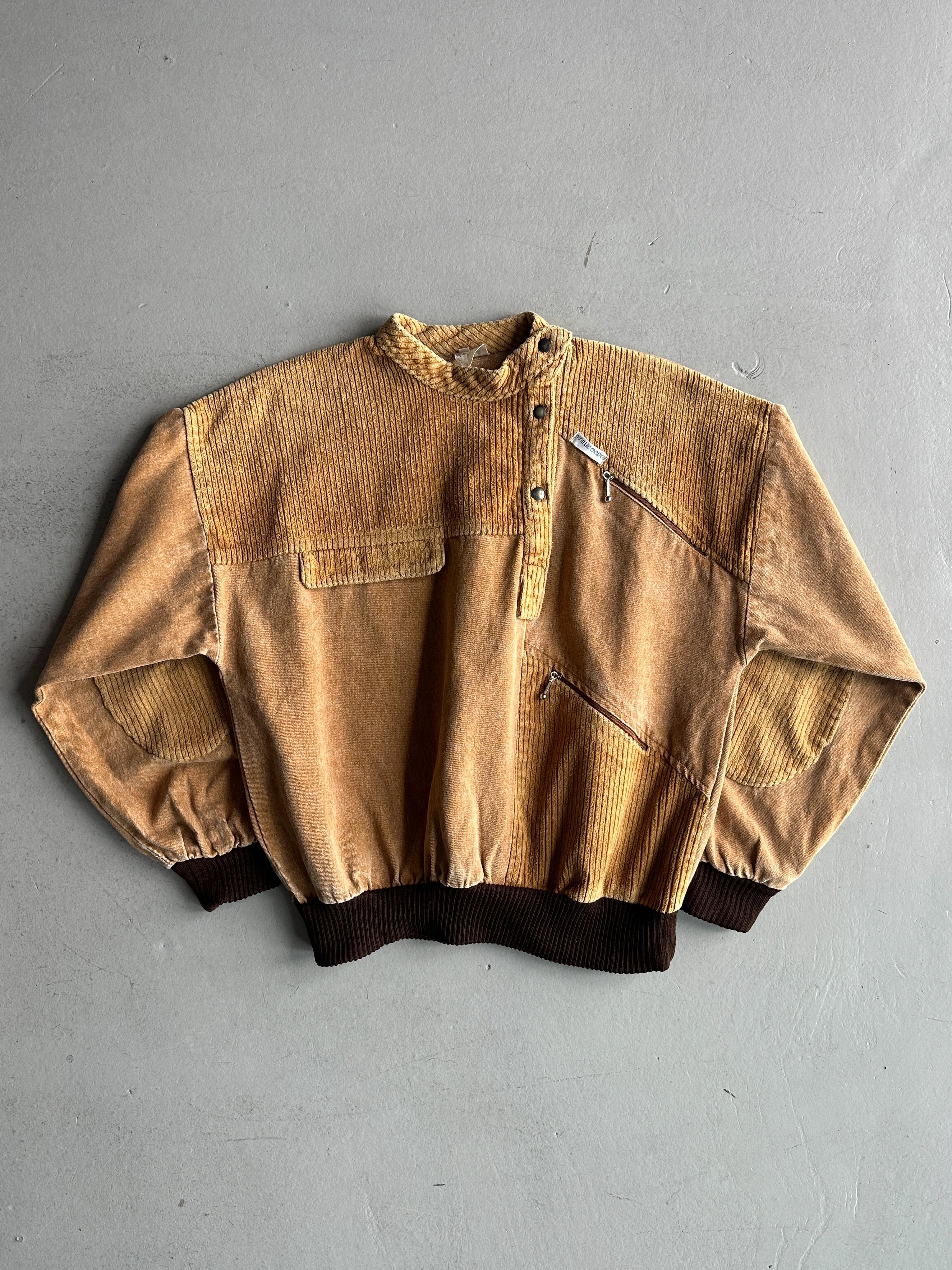 FRENCH LABEL 1990s BOXY FIT JUMPER WITH CORDUROY DETAILS