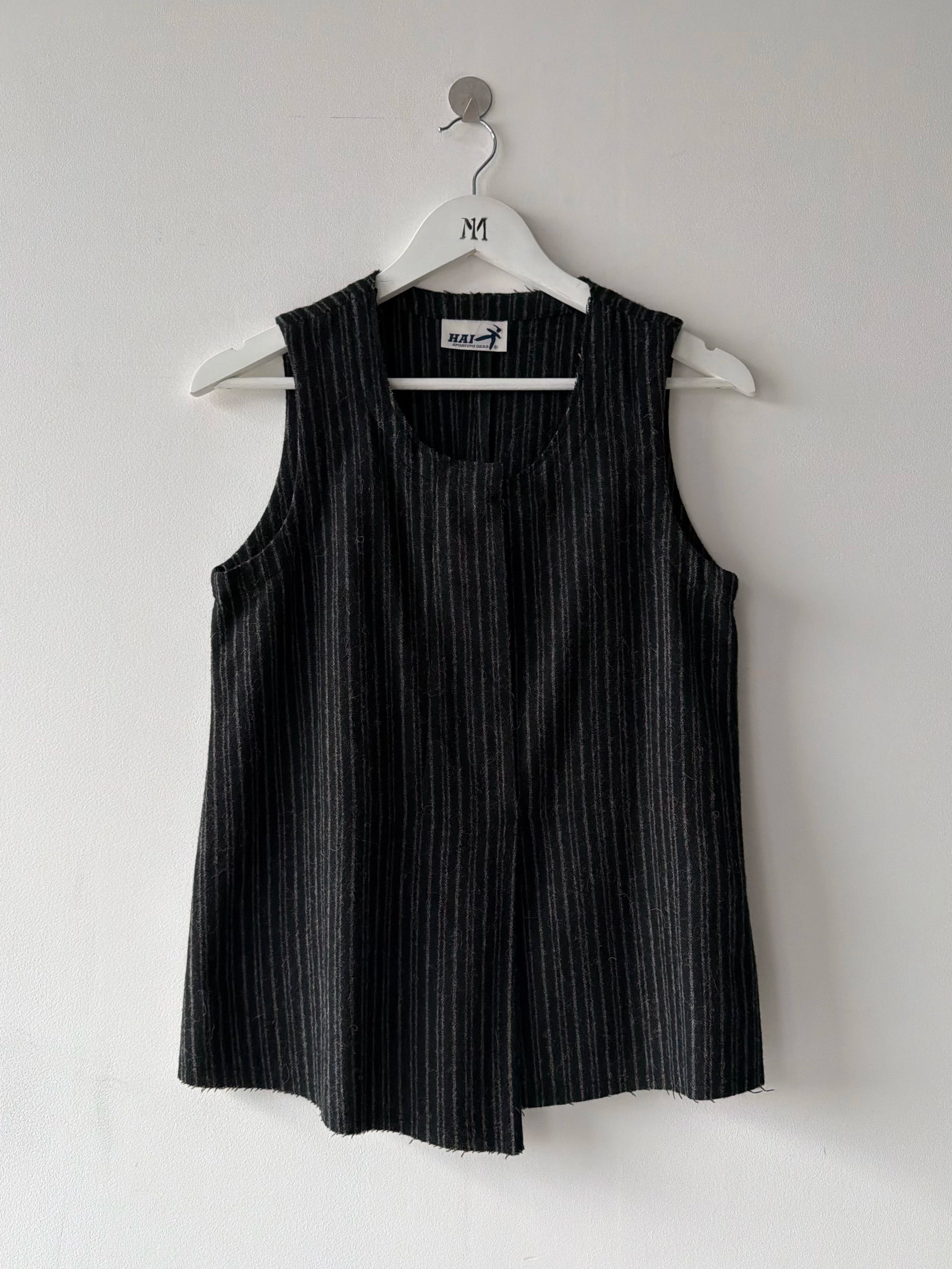 ISSEY MIYAKE HAI - 1980s PINSTRIPED VEST TOP