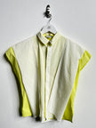 ISSEY MIYAKE - S/S 2014 LAYERED BLOUSE WITH CONTRASTING YELLOW INNERN LAYER