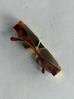 GIANFRANCO FERRÉ - 1990s GEOMETRIC SUNGLASSES WITH TORTOISESHELL ARMS