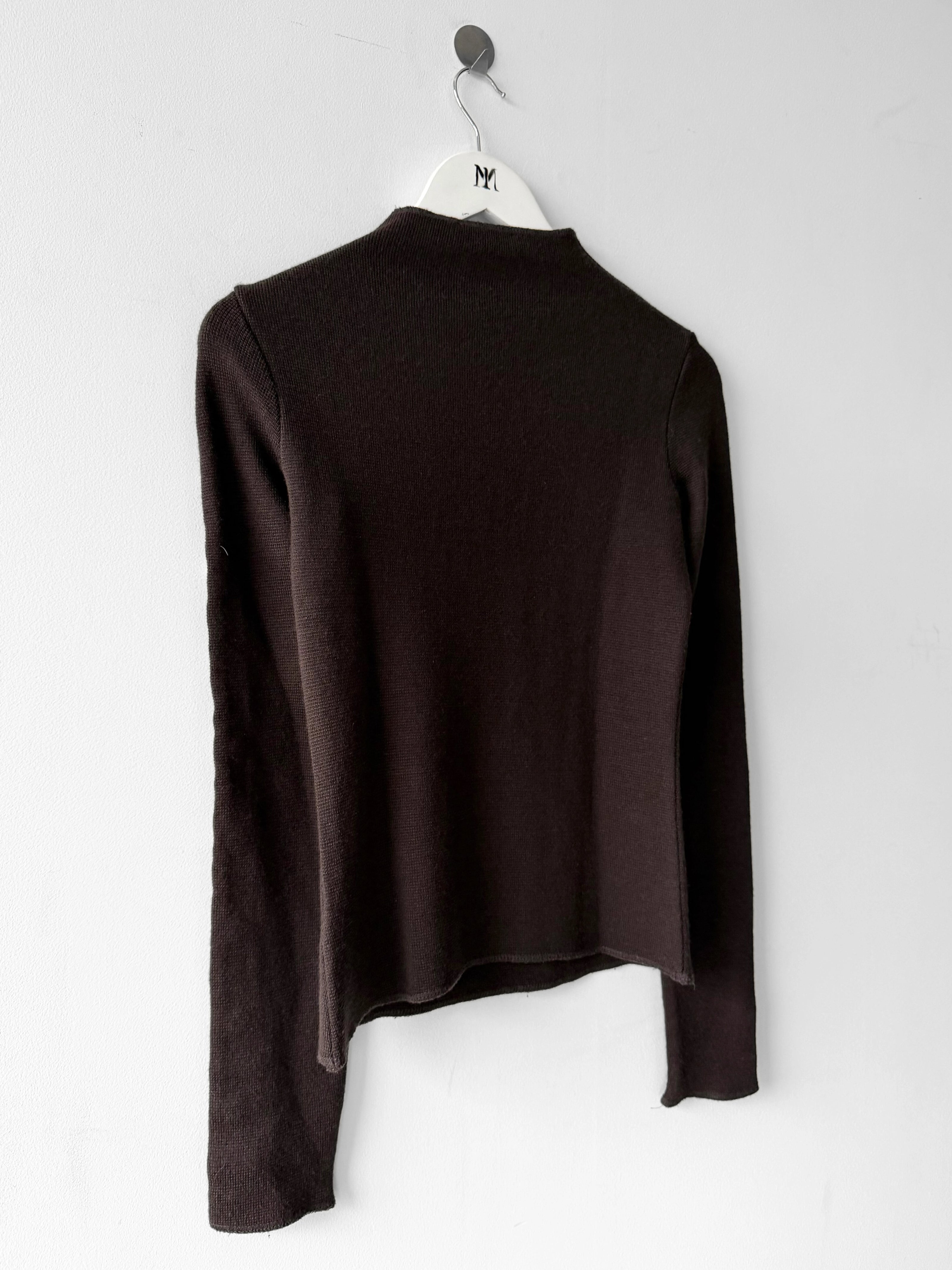 EMPORIO ARMANI - 2000s METAL BUTTON SLEEVE CROP FIT JUMPER