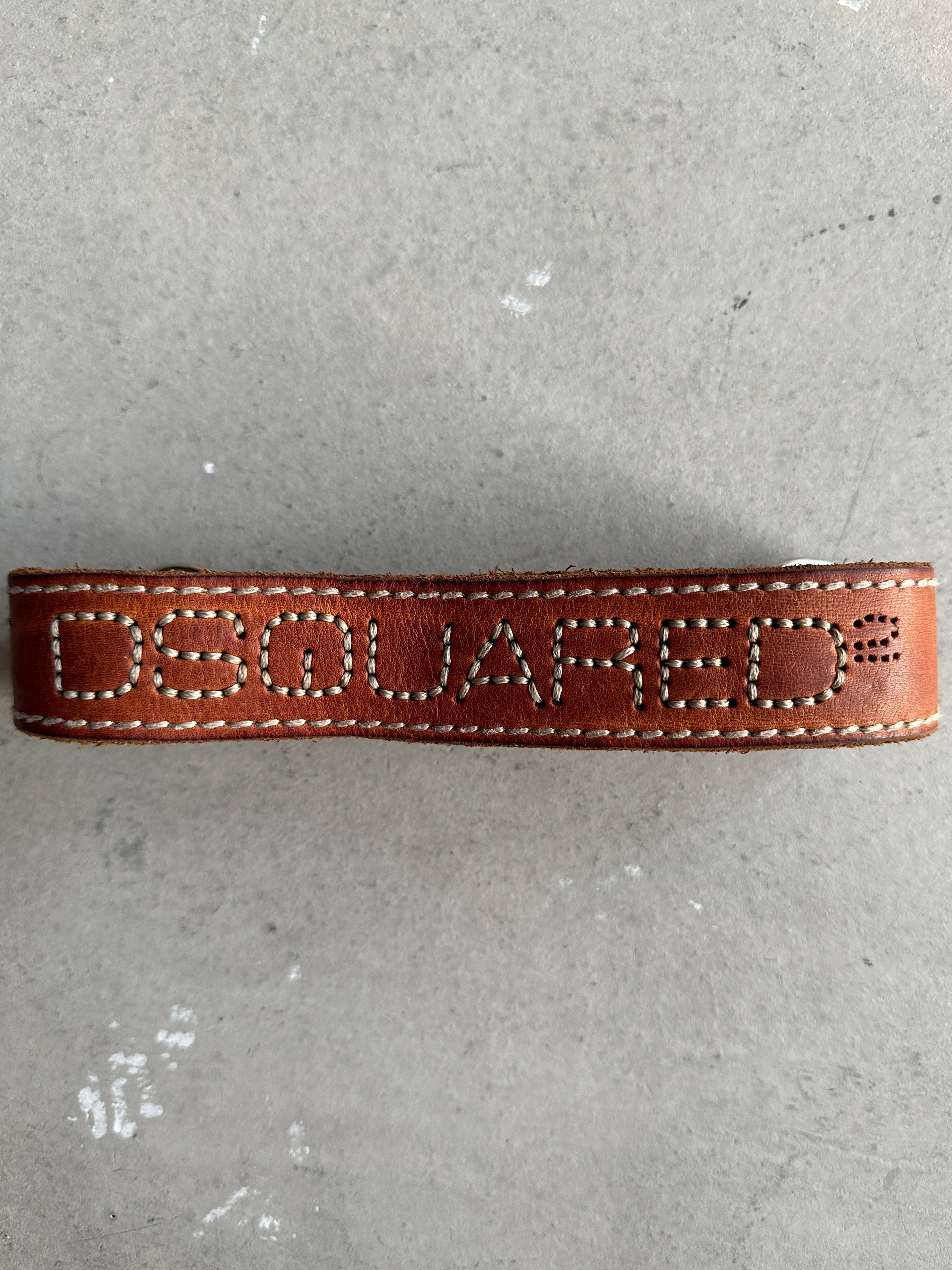 DSQUARED2 - 2000s EMROIDERED LOGO LEATHER BELT