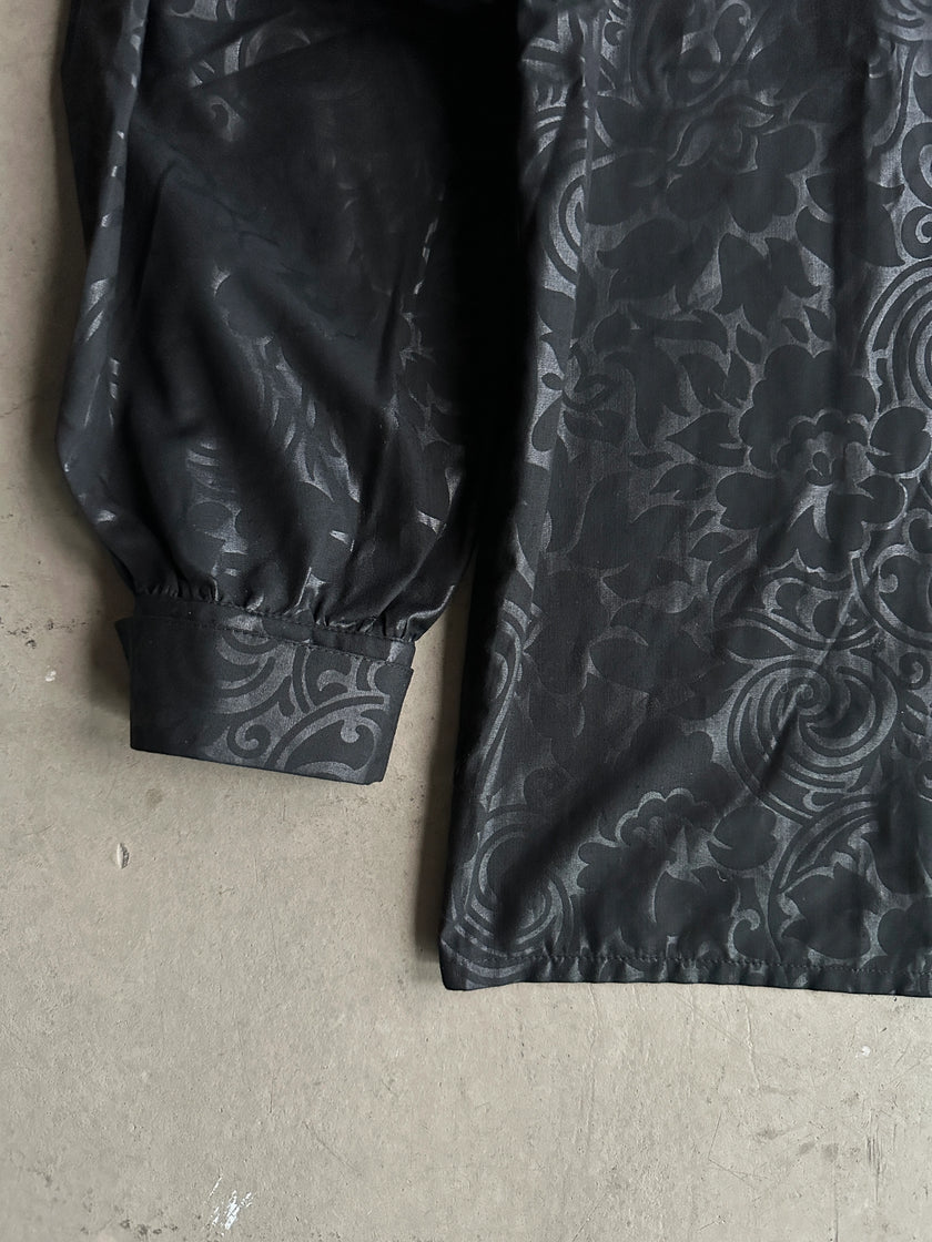 1980s FLORAL PATTERN PUFFED SHOULDERS SHIRT