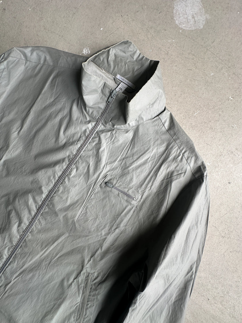 MIU MIU -  S/S 1999 METALLIC SILVER STRAIGHT FIT WAXED JACKET