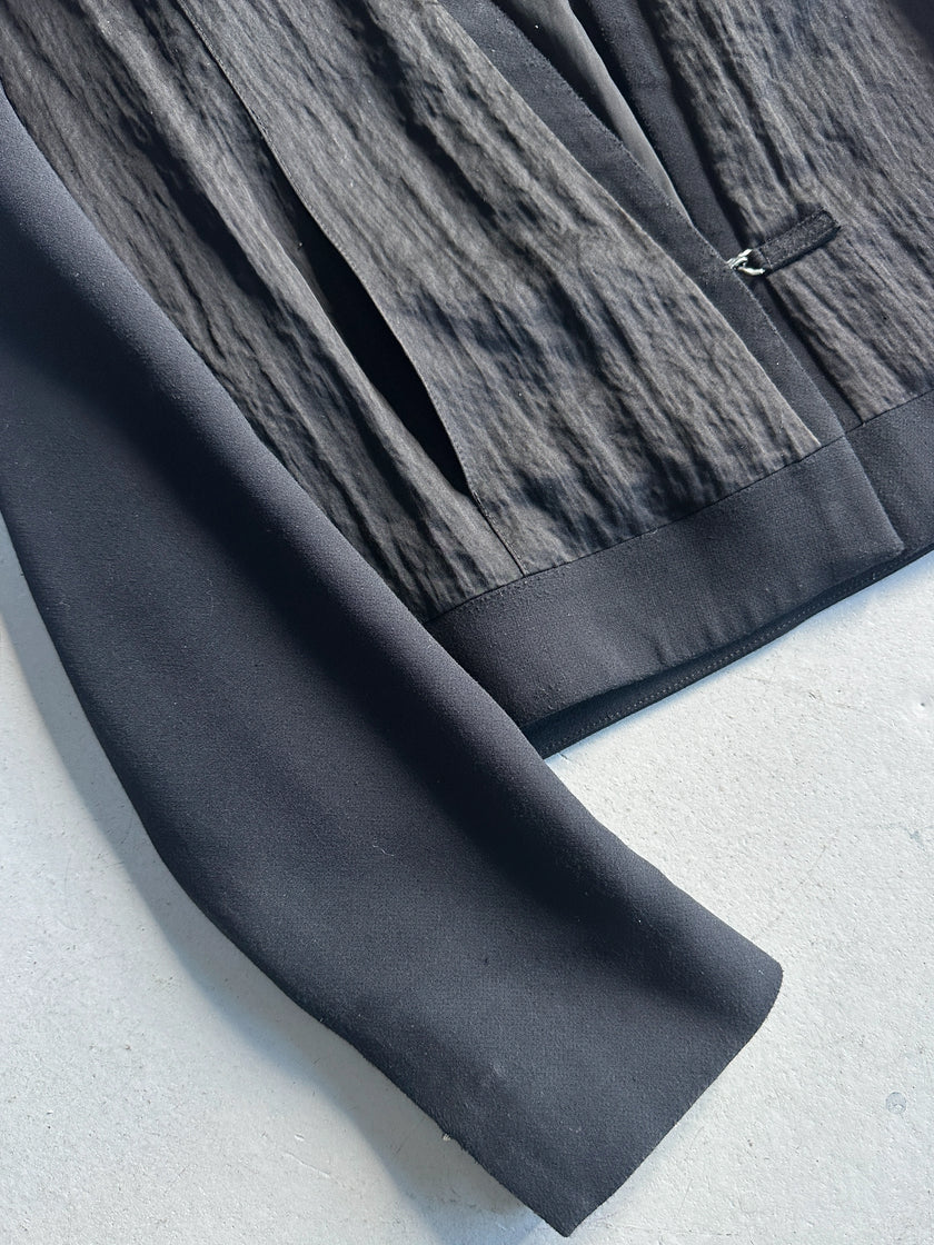 HELMUT LANG - early 2000s COLLARLESS BOXY FIT BLAZER