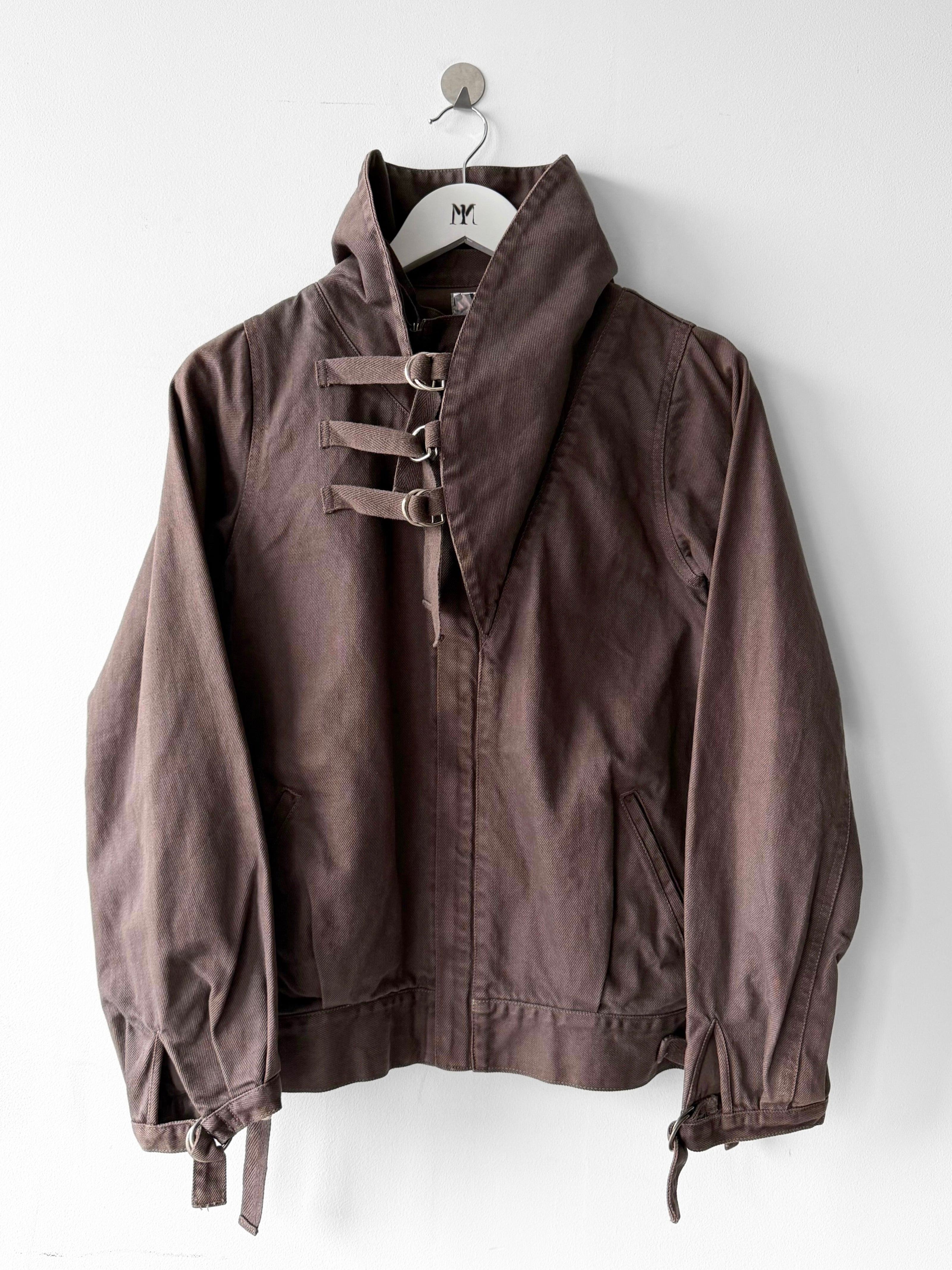 JAPANESE LABEL - 1990s ASYMMETRICAL COLLAR JACKET WITH D-RING DETAILS