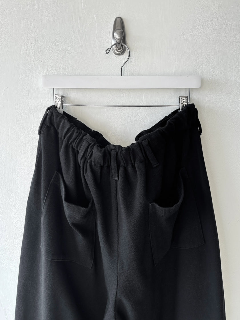 YOHJI YAMAMOTO - S/S 2025 TRACK SHORTS WITH CUT OUT DETAILS AT HEM