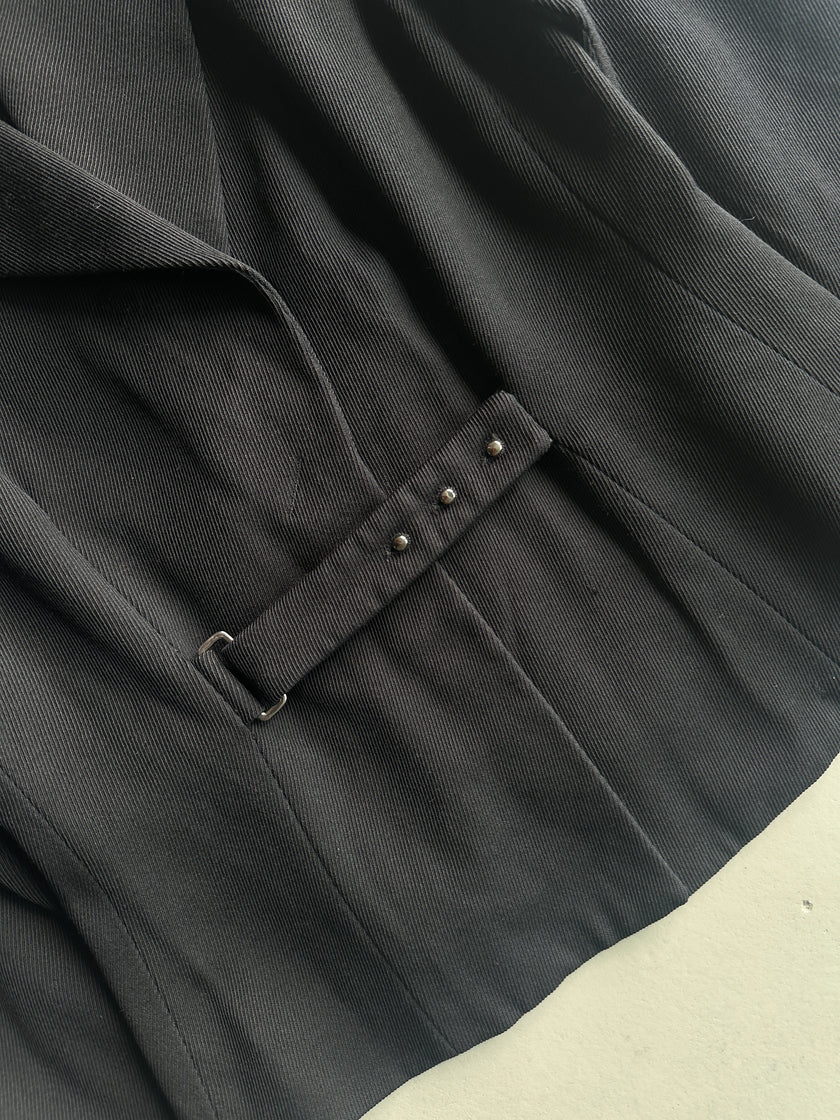 EMPORIO ARMANI - 1990s TEXTURED BLAZER WITH CINCHED WAIST