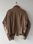 ITALIAN LABEL 1980s LAYERED JACKET WITH LEATHER FRONT AND SHEARLING POCKET AND CUFFS