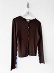 FENDI - 1990s CARDIGAN WITH CONTRASTING STRIPED DETAILS