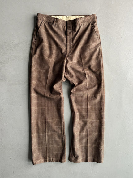1990s CHECK STRAIGHT FIT TAILORED TROUSERS