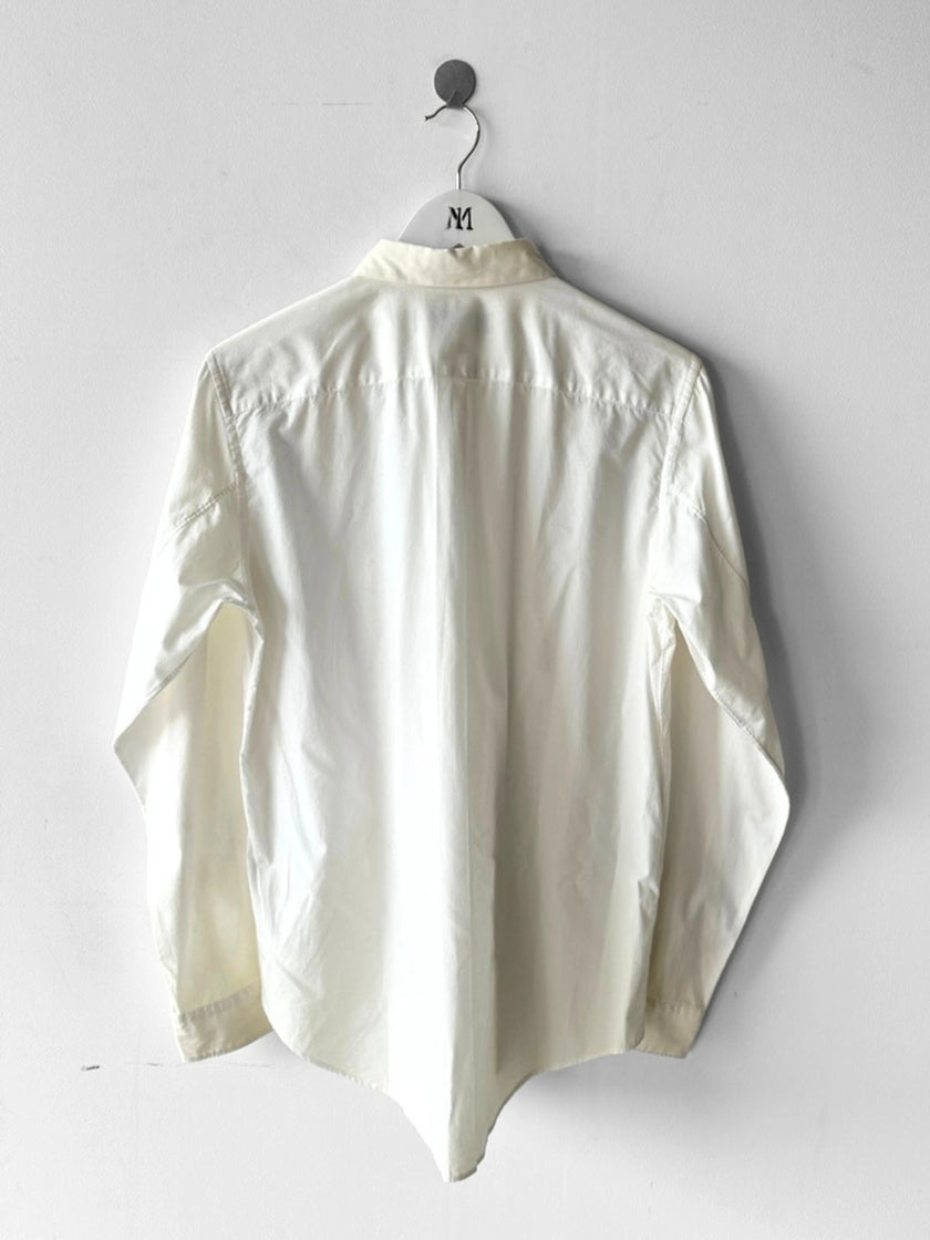 COMME DES GARÇONS BLACK - S/S 2018 LONG SLEEVE SHIRT WITH GOLD FOIL PANELS AND CUT OUTS FRONT