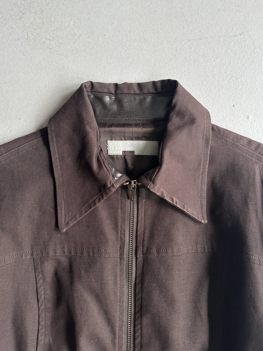 ICEBERG - 1990s STRAIGHT FIT JACKET WITH LEATHER TRIMS